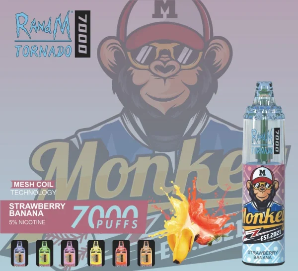 Jordbær banan | Randm Tornado 7000 Puffs engangs vapeRANDMTORNADO7000 13