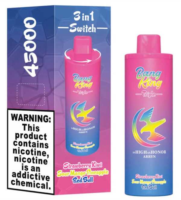 BANG KING 45000 Puffs Watermelon Red Bull Strawberry Kiwi Fruity Burst Vapebangking45k Strawberry Kiwi Sour Mango Pineapple Red Bull