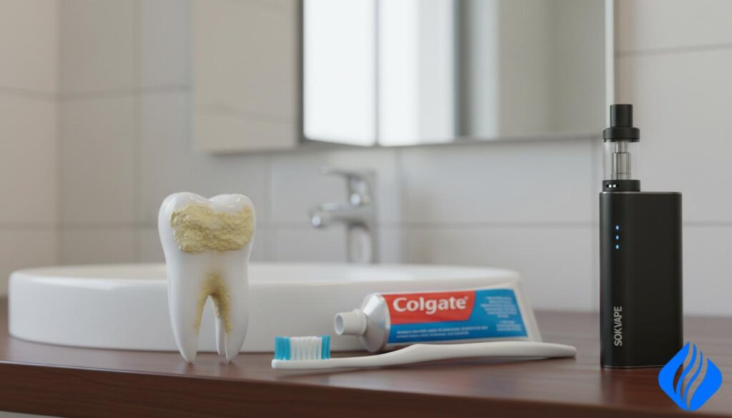 Puoi vape con Invisalign? Come influisce sui tuoi aligner e sui denti. consigli per prevenire le macchie sui denti da vaping, placca.