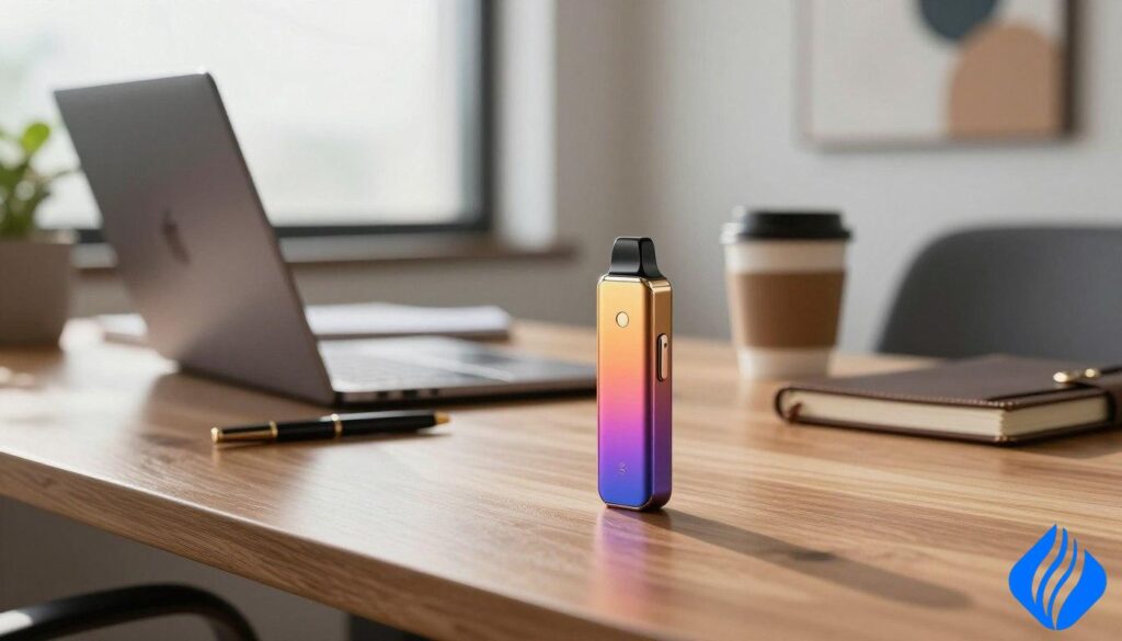 Dürfen Sie bei der Arbeit vapen? Büropolitik erklärt, Einweg-Vape-Pen auf dem Schreibtisch, ArbeitsplatzetiketteSOKVAPE.COM Dürfen Sie bei der Arbeit vapen? Büropolitik erklärt, Einweg-Vape-Pen auf dem Schreibtisch, Arbeitsplatzetikette