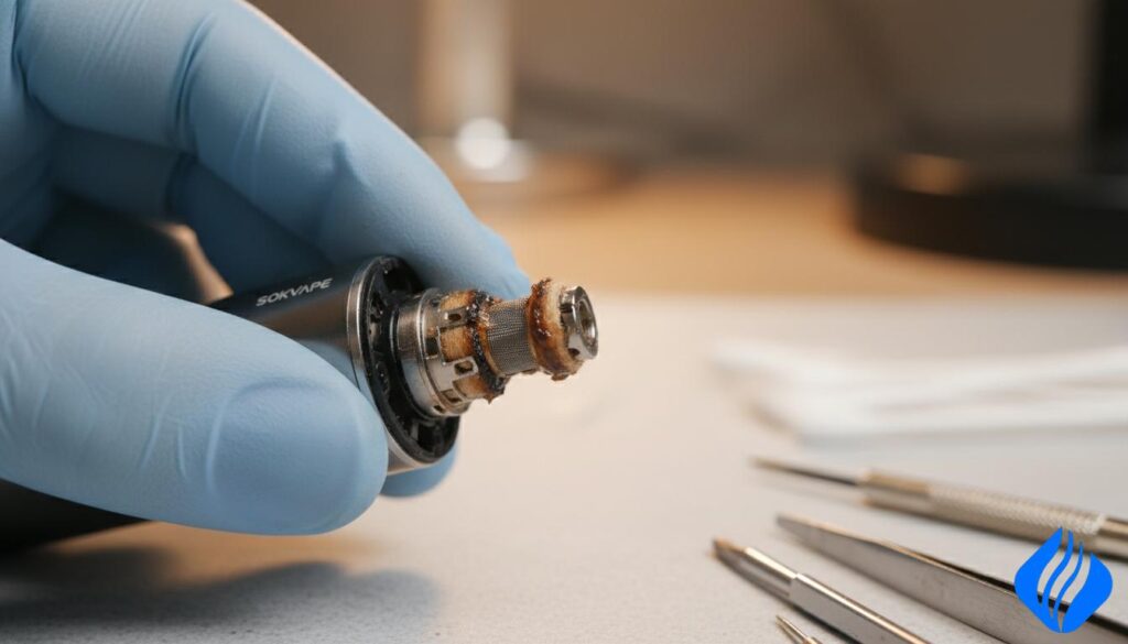 What Does a Burnt Vape Look Like Inside? (Full Visual Guide & Fixes)identifying burnt coil damage vape teardownSOKVAPE.COM What Does a Burnt Vape Look Like Inside? (Full Visual Guide & Fixes)identifying burnt coil damage vape teardown