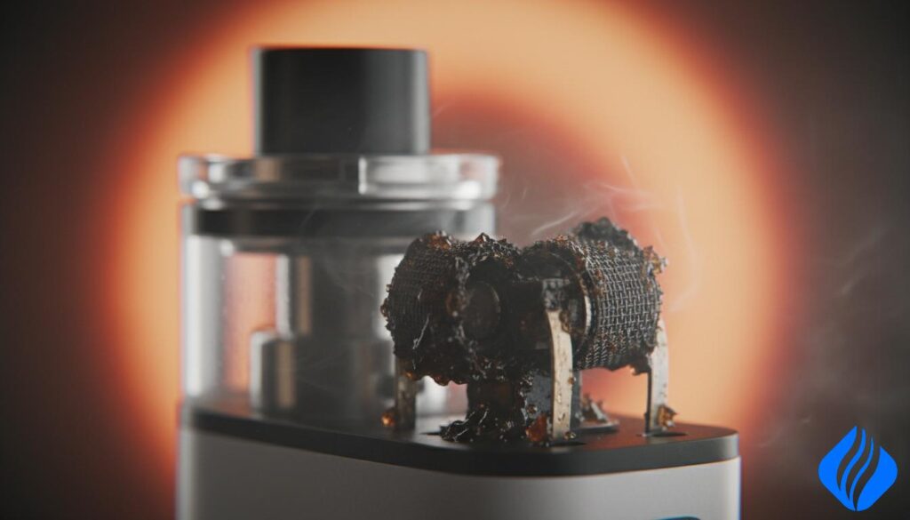 What Does a Burnt Vape Look Like Inside? (Full Visual Guide & Fixes)scorched cotton wick vape inside detailSOKVAPE.COM What Does a Burnt Vape Look Like Inside? (Full Visual Guide & Fixes)scorched cotton wick vape inside detail