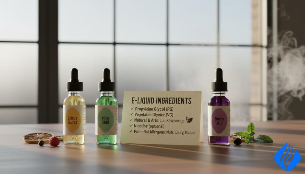 Exploramos por qué los vapes desechables me hacen sentir mal, ingredientes del vape desechable, proporción PG/VG, alérgenos, náuseas