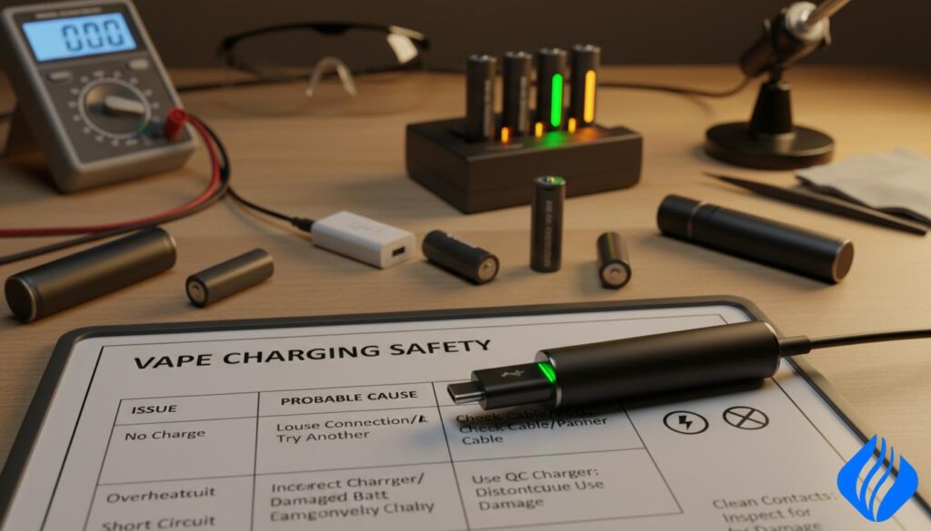 Hvordan kan ubeskyttede vape-batterier være farlige? Risici forklaret vape-batteri opladningssikkerhedsvejledning tjekliste sokvape