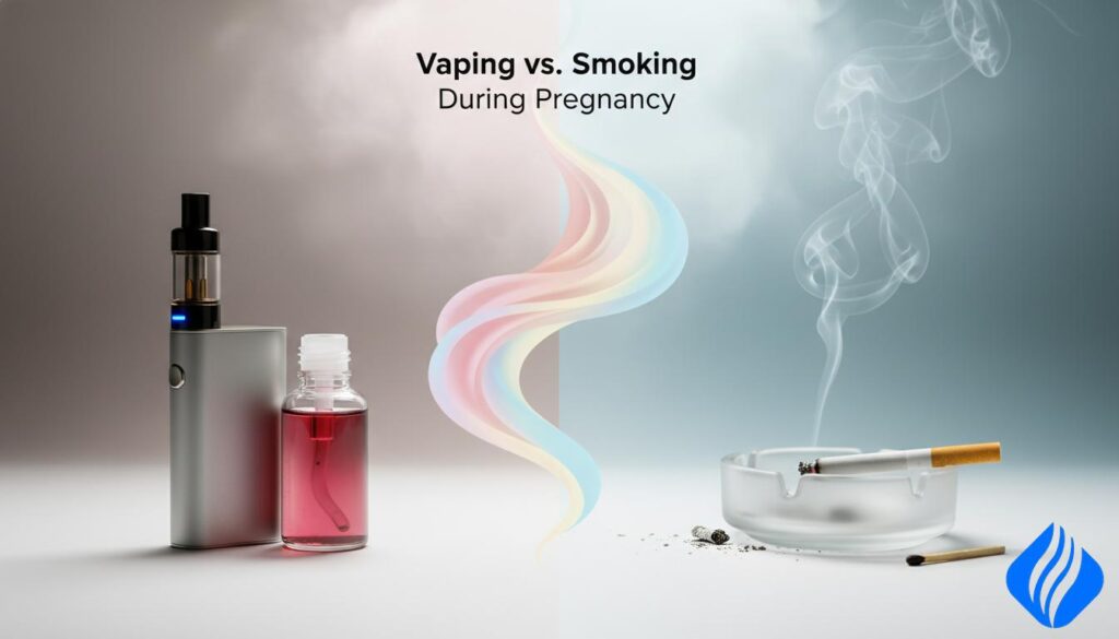 Kann man während der Schwangerschaft vapen? Risiken, Fakten und Empfehlungen Vergleich von Vaping und Rauchen während der SchwangerschaftSOKVAPE.COM Kann man während der Schwangerschaft dampfen? Risiken, Fakten und Hinweise: Dampfen vs. Rauchen Schwangerschaftsvergleich